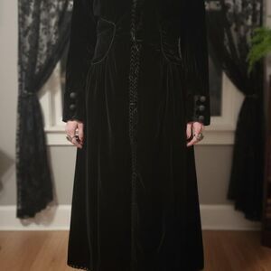 Women's Black Coat Whimsigoth, dark academia 90s #vintagecoat witchyvibes boho